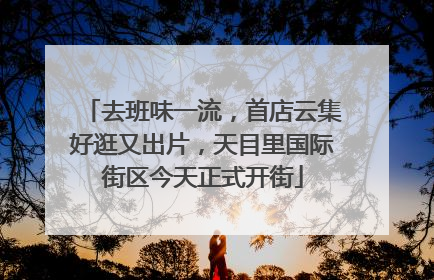 去班味一流，首店云集好逛又出片，天目里国际街区今天正式开街