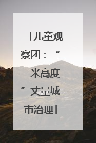 儿童观察团：“一米高度”丈量城市治理
