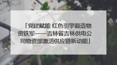党建赋能 红色引擎锻造物资铁军——吉林省吉林供电公司物资部激活供应链新动能
