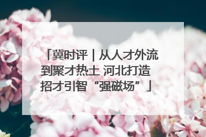 冀时评｜从人才外流到聚才热土 河北打造招才引智“强磁场”