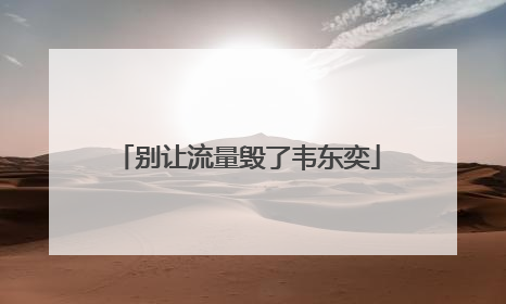 别让流量毁了韦东奕