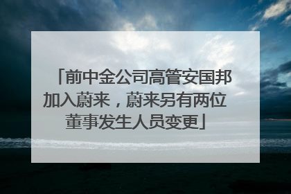 前中金公司高管安国邦加入蔚来，蔚来另有两位董事发生人员变更