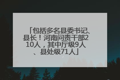 包括多名县委书记、县长！河南问责干部210人，其中厅级9人、县处级71人