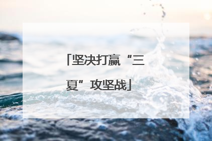 坚决打赢“三夏”攻坚战