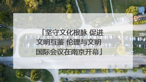 坚守文化根脉 促进文明互鉴 伦理与文明国际会议在南京开幕