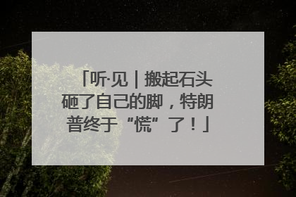 听·见｜搬起石头砸了自己的脚，特朗普终于“慌”了！