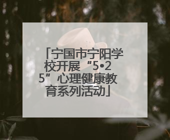 宁国市宁阳学校开展“5•25”心理健康教育系列活动