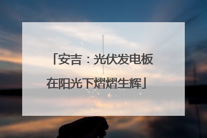 安吉：光伏发电板在阳光下熠熠生辉