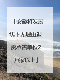 安徽将发展线下无理由退货承诺单位2万家以上