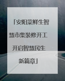 安阳菜鲜生智慧市集装修开工 开启智慧民生新篇章