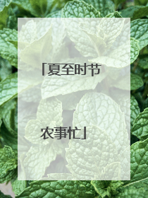 夏至时节农事忙