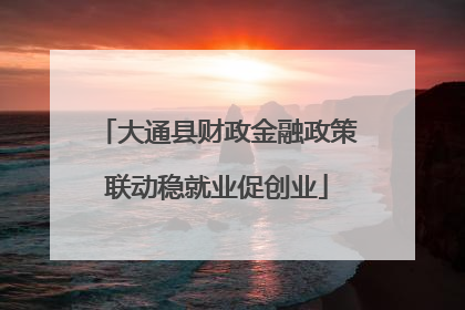 大通县财政金融政策联动稳就业促创业