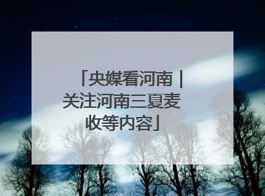 央媒看河南｜关注河南三夏麦收等内容