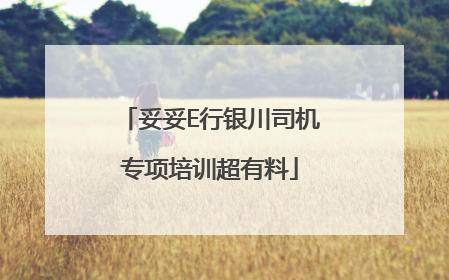 妥妥E行银川司机专项培训超有料