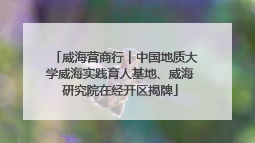 威海营商行｜中国地质大学威海实践育人基地、威海研究院在经开区揭牌
