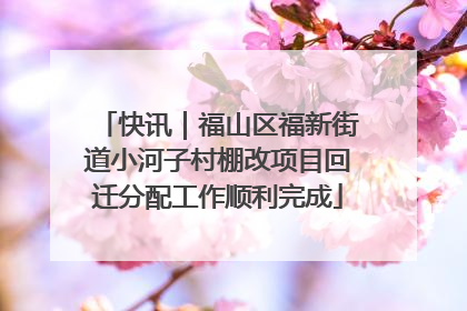快讯｜福山区福新街道小河子村棚改项目回迁分配工作顺利完成