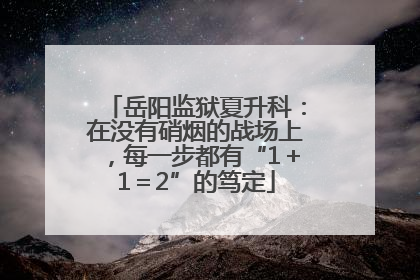 岳阳监狱夏升科：在没有硝烟的战场上，每一步都有“1＋1＝2”的笃定