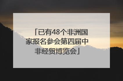 已有48个非洲国家报名参会第四届中非经贸博览会