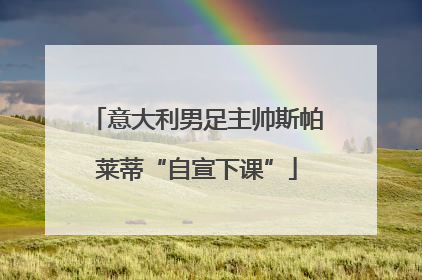 意大利男足主帅斯帕莱蒂“自宣下课”