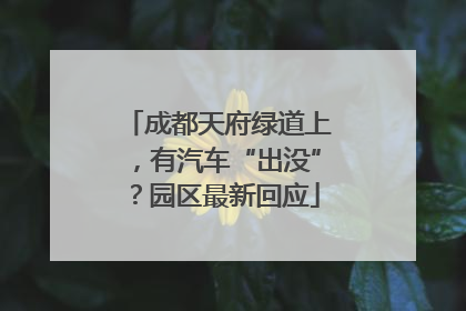 成都天府绿道上，有汽车“出没”？园区最新回应