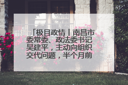 极目政情丨南昌市委常委、政法委书记吴建平，主动向组织交代问题，半个月前还在出席会议
