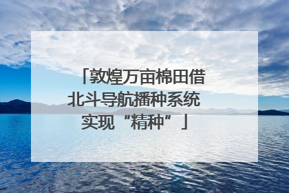 敦煌万亩棉田借北斗导航播种系统实现“精种”