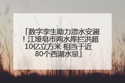 数字孪生助力澧水安澜！江垭皂市两水库拦洪超10亿立方米 相当于近80个西湖水量