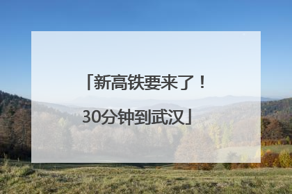 新高铁要来了！30分钟到武汉