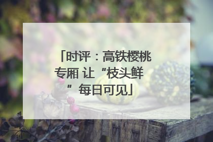 时评：高铁樱桃专厢 让“枝头鲜”每日可见