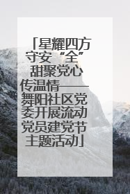 星耀四方守安“全” 甜聚党心传温情——舞阳社区党委开展流动党员建党节主题活动