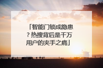 智能门锁成隐患？热搜背后是千万用户的夹手之痛