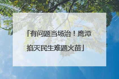 有问题当场治！鹰潭掐灭民生难题火苗