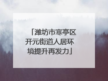 潍坊市寒亭区开元街道人居环境提升再发力