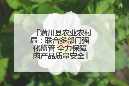 潢川县农业农村局：联合多部门强化监管 全力保障肉产品质量安全
