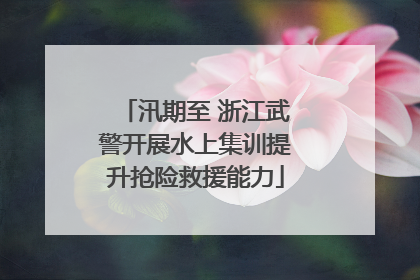 汛期至 浙江武警开展水上集训提升抢险救援能力
