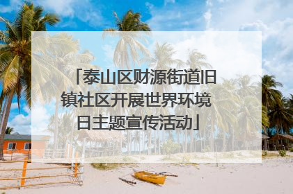泰山区财源街道旧镇社区开展世界环境日主题宣传活动
