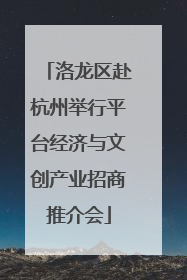 洛龙区赴杭州举行平台经济与文创产业招商推介会