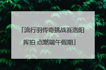 流行羽传奇挑战赛洛阳挥拍 点燃端午假期