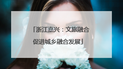 浙江嘉兴：文旅融合促进城乡融合发展