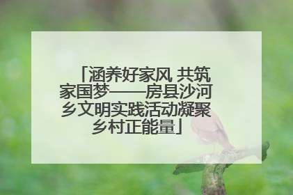 涵养好家风 共筑家国梦——房县沙河乡文明实践活动凝聚乡村正能量