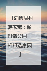 淄博周村韩家窝：像打造公园一样打造家园