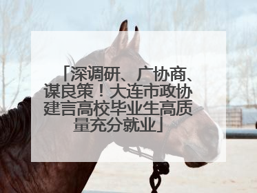 深调研、广协商、谋良策！大连市政协建言高校毕业生高质量充分就业