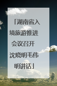 湖南省入境旅游推进会议召开 沈晓明毛伟明讲话