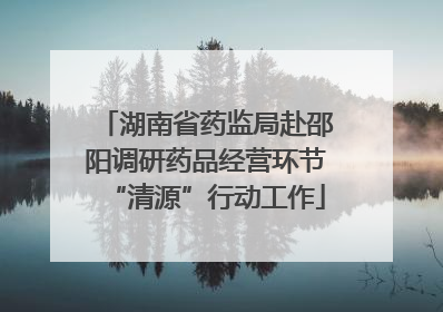湖南省药监局赴邵阳调研药品经营环节“清源”行动工作