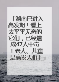 湖南已进入高发期！看上去平平无奇的它们，已经造成47人中毒！老人、儿童是高发人群