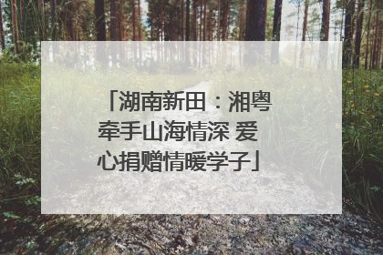 湖南新田：湘粤牵手山海情深 爱心捐赠情暖学子