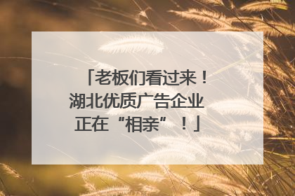 老板们看过来！湖北优质广告企业正在“相亲”！