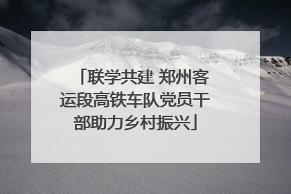 联学共建 郑州客运段高铁车队党员干部助力乡村振兴