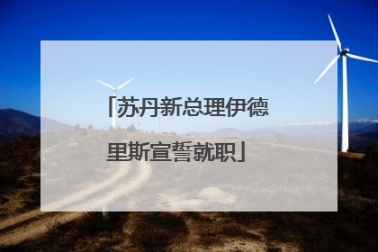 苏丹新总理伊德里斯宣誓就职