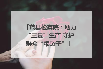 范县检察院：助力“三夏”生产 守护群众“粮袋子”